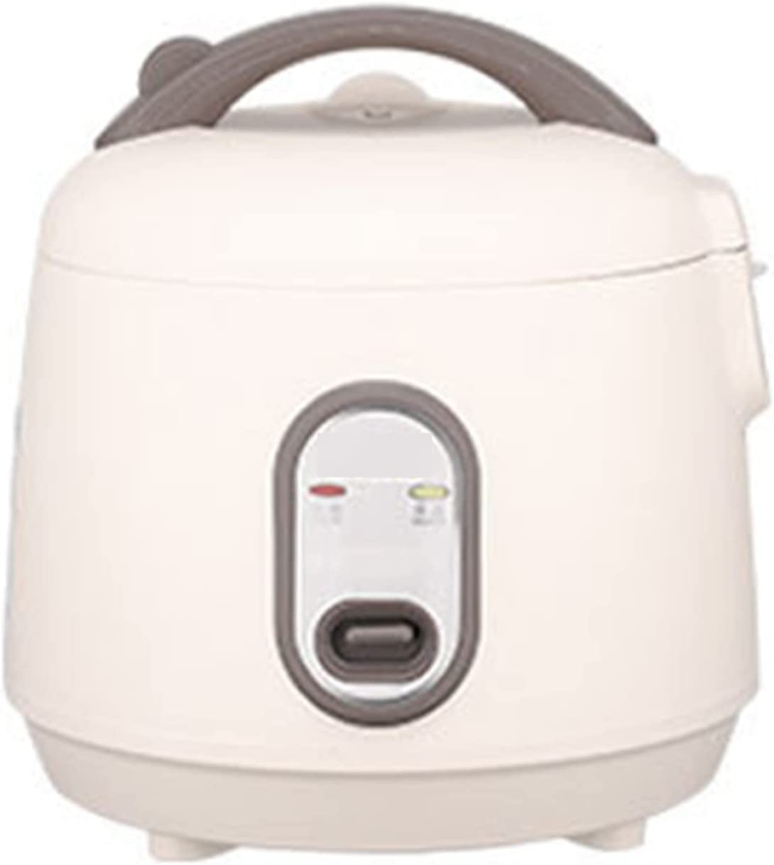 Zerodis Mini Rice Cooker Electric Non-Stick Rice Cooker Alloy Plastic Multifunctional Portable Non-Stick Electric Rice Cooker 2L Lining (White)
