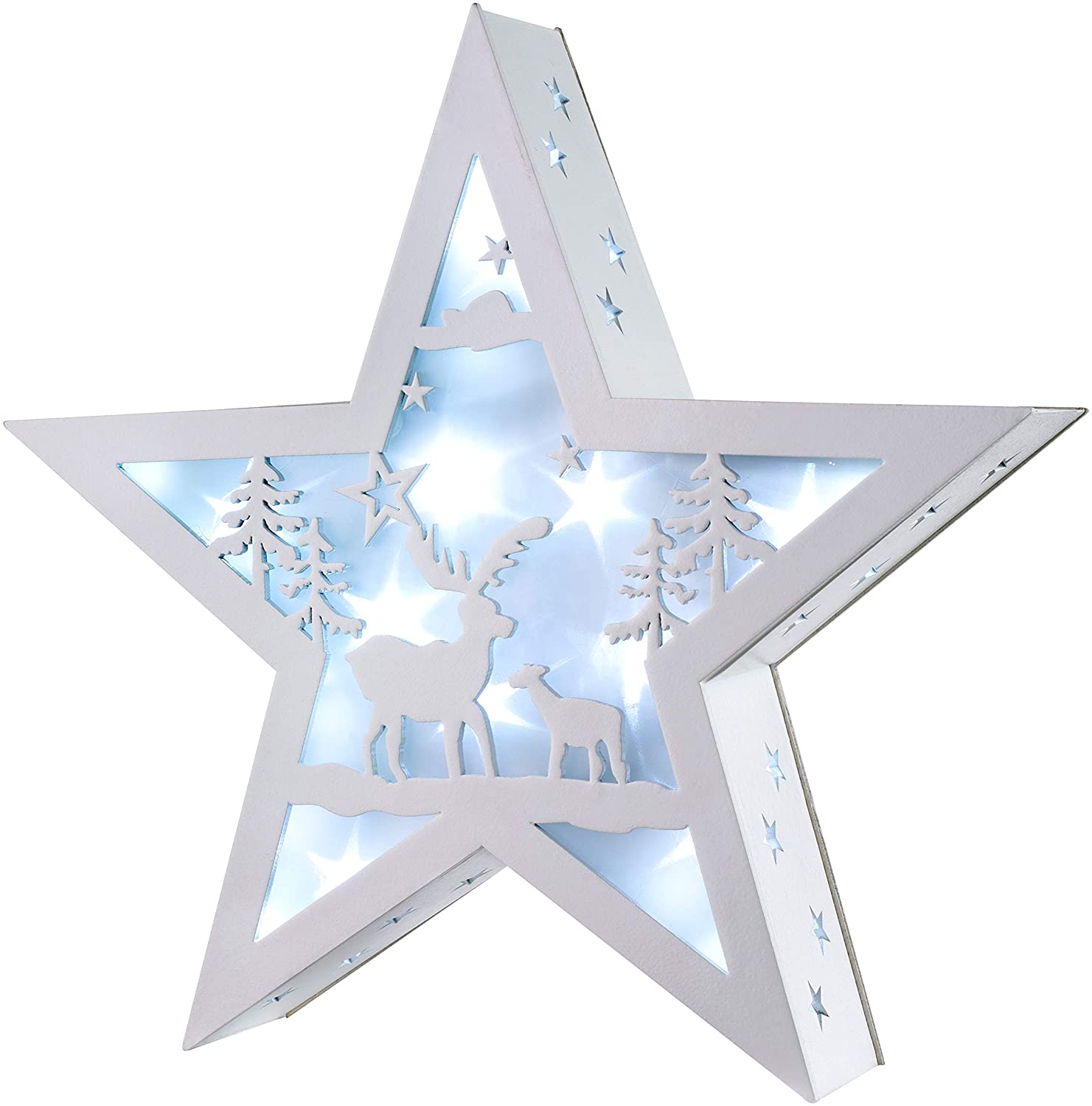 WeRChristmas 26 cm Star Shaped Light Box, Multi-Colour