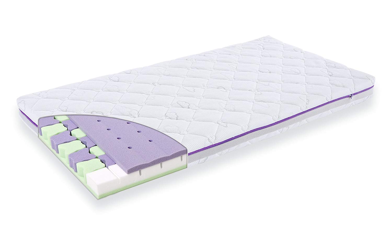Traeumeland Träumeland Butterfly Baby and Children\'s Mattress Size 60 x 120 cm with Free Standing 3D Comfort Pads to Support the Spine