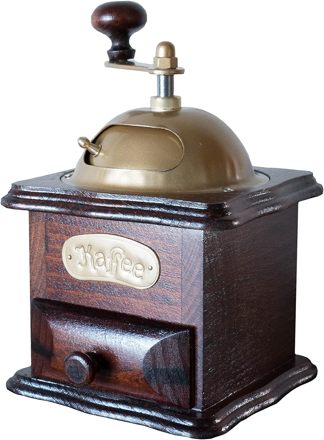 HANDKADECOR WOODEN MILL FOR GRINDING COFTEEE OR SPICES WITH DRAWER - DARK Brown