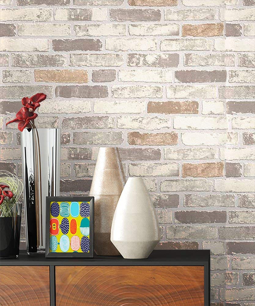 Newroom Design Newroom Stone Wallpaper Beige Non-Woven Wallpaper Brown/Cream Young, Modern