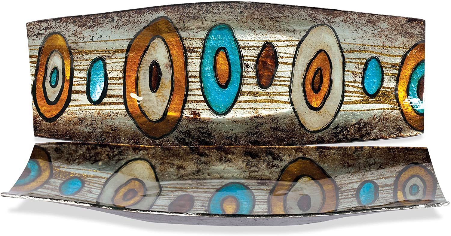 Angel Star Angelstar 19081 Handmade and Hand Painted Modern Oval Glass Boat, 18