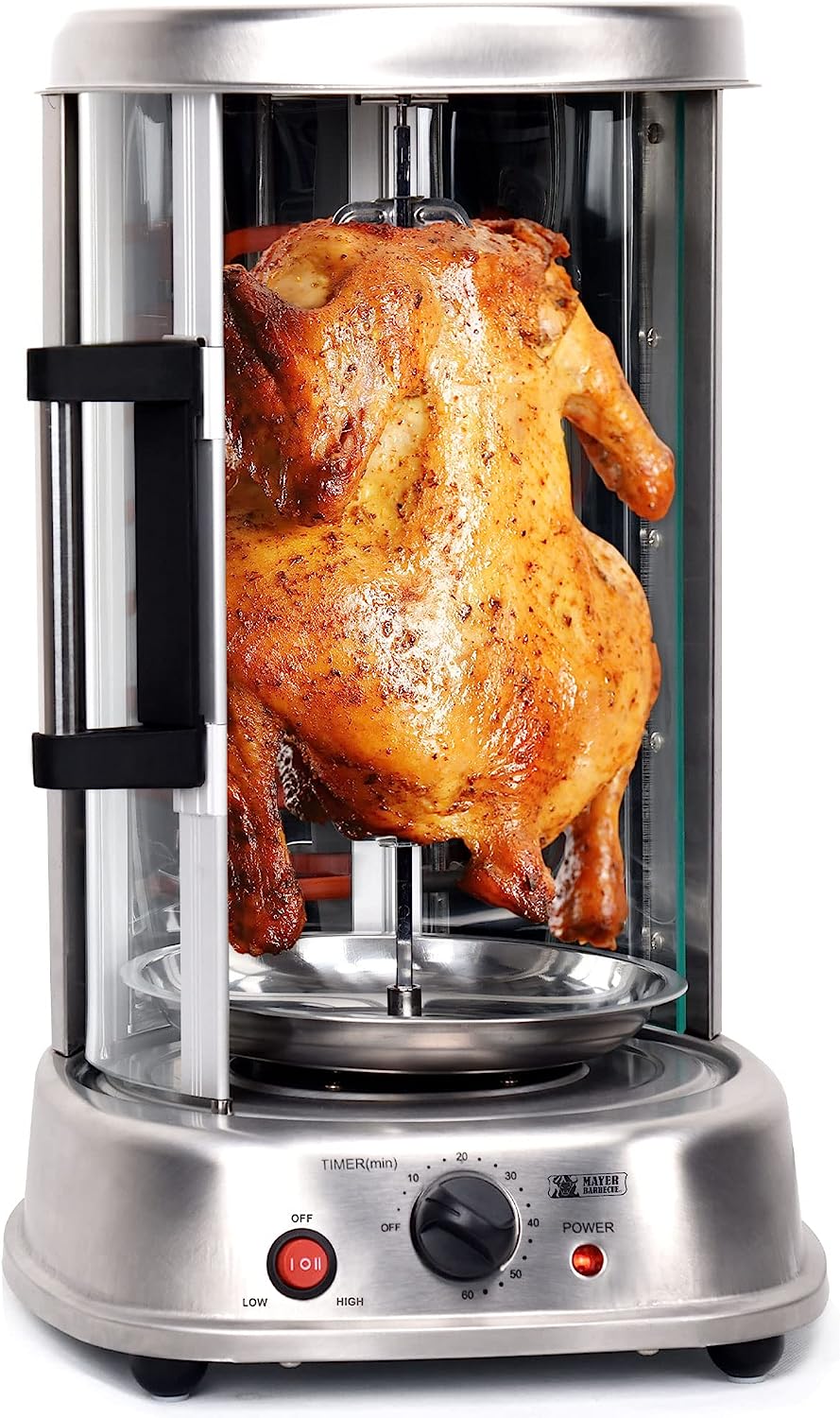 Mayer Barbecue Blitza Eds-100 Electric Chicken Barbecue Gyro Grill With Rotisserie 1500 Watt Power Includes 7 Kebab Skewers 39 x 33.5 x 49 cm