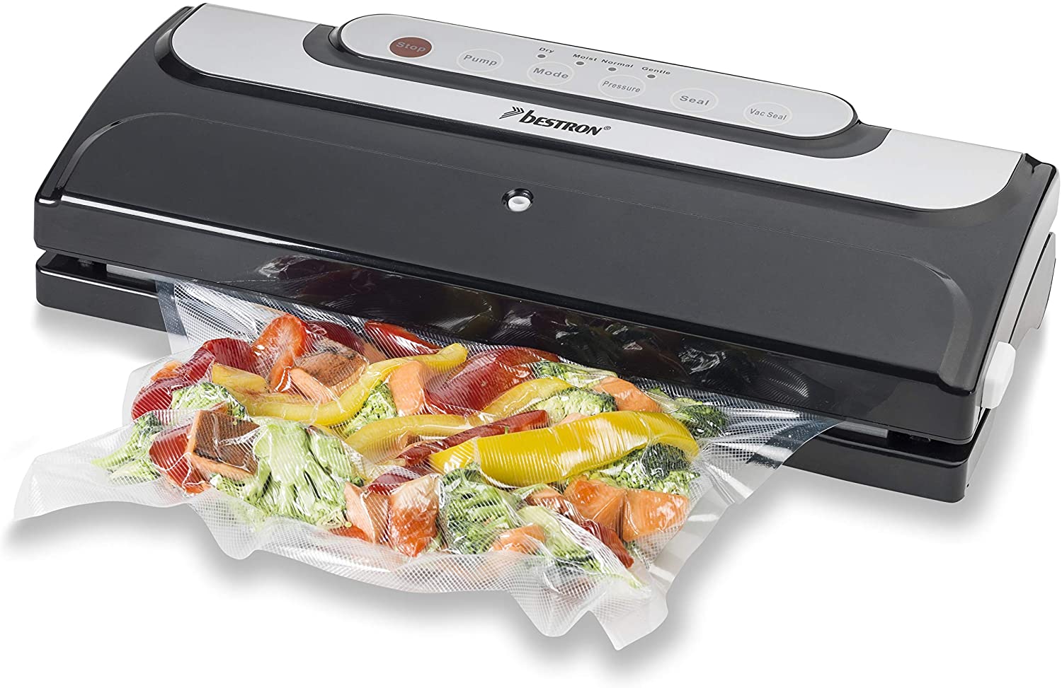 Bestron Automatic Vacuum Sealer for Longer Lasting Food 140 Watt Black