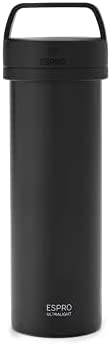 ESPRO Travel French Press Ultralight Mini Coffee Maker with Thermal Function, 475 ml, Black