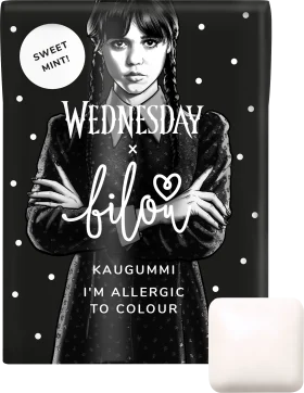 bilou Chewing gum, Wednesday I\'m Allergic To Color, sugar-free (10 pieces), 10 pieces