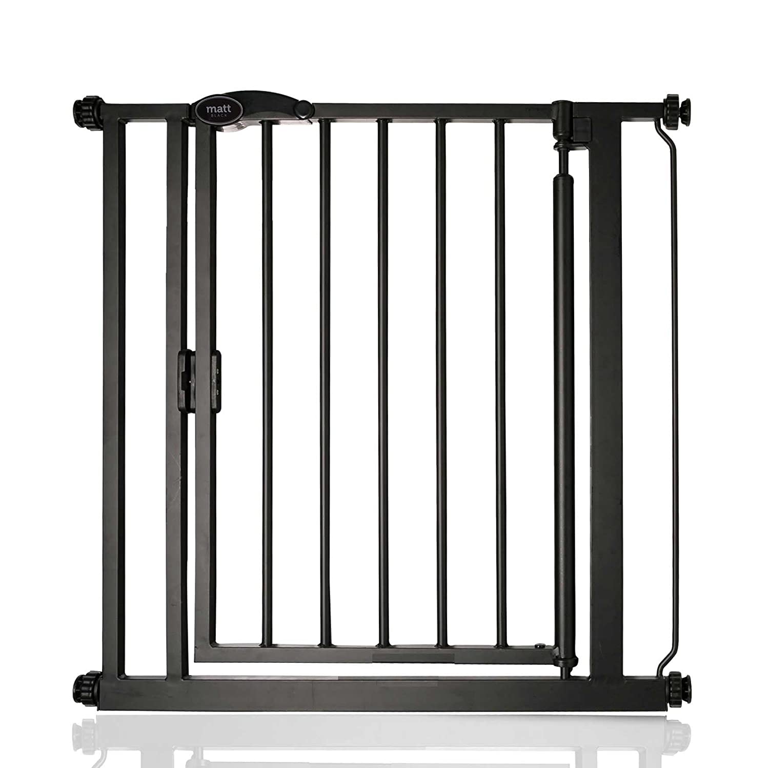 Safetots Automatic Close Stair Gate Standard Matt Black 75 cm - 82 cm