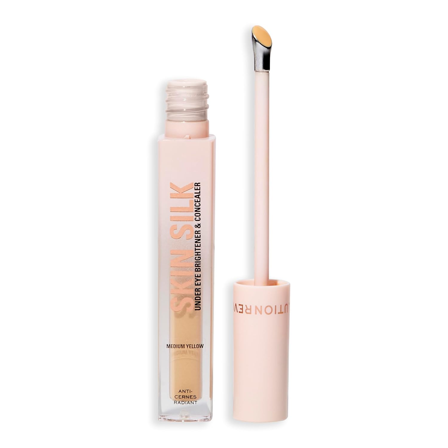 Revolution Beauty London Revolution Skin Silk Radiant Serum - Eye Brightener - Hydrates and Smooths with Hyaluronic Acid and Squalane - Vegan & Cruelty-Free - Medium Yellow - 4 ml