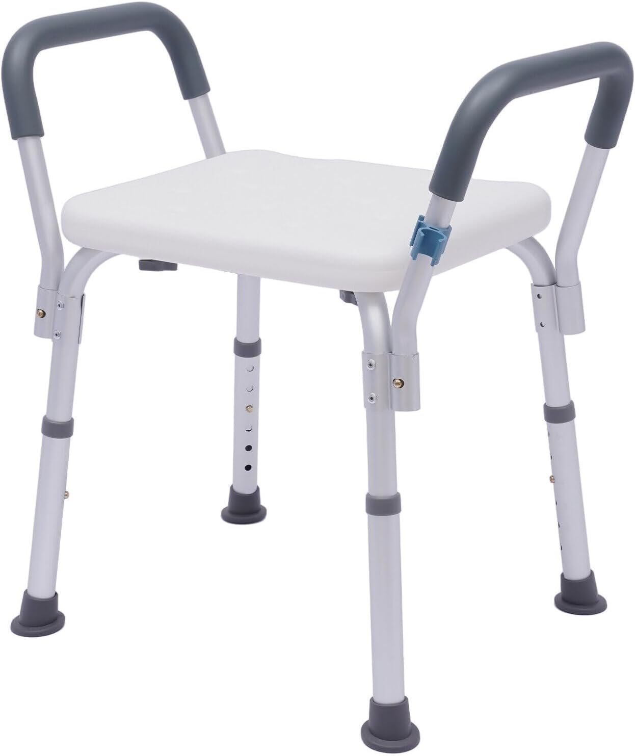 Sengfwin Shower Stool Shower Chair Bath Stool Shower Seat Shower Bench with Arms for Seniors Nursing Pregnant Women and Disabled People Non-Slip Height Adjustable 37-49 cm 150 kg
