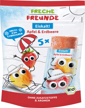 FRECHE FREUNDE Fruit puree to freeze freezing! Apple & strawberry (5x50 g), 250 g