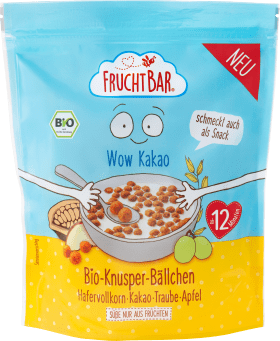 FruchtBar Children's muesli organic crispy balls from the 12th month, 125 g