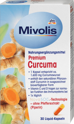 Mivolis Premium curcuma capsules, 30 hours, 19 g