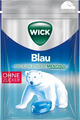 WICK Candy, blue with menthol, sugar-free, 72 g