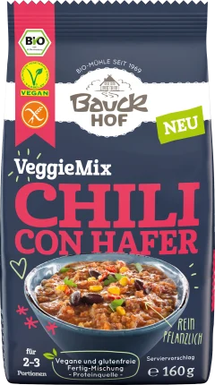 Bauckhof Finished mix, veggiemix chili con oats, gluten -free, 160 g