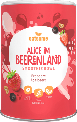 Oatsome Smoothie Bowl Pulver \'Alice im Beerenland\' mit Erdbeere & Açaíbeere, 400 g