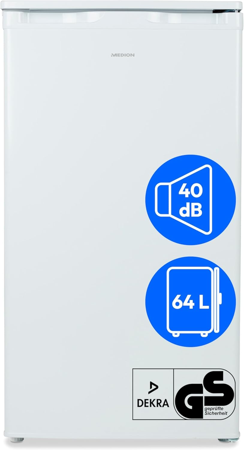 MEDION MD37688 Freezer (64 Liters, 85 cm High, 3 Transparent Drawers, Interchangeable Door Hinge