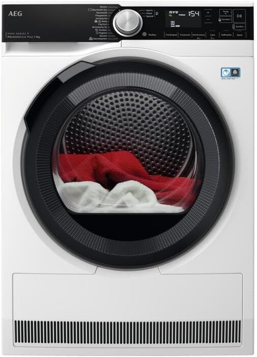 AEG TR9W80690 WiFi Heat Pump Dryer / Series 9000 with AbsoluteCare®Plus / 3D Scan / FibrePro / 9.0 kg / A+++ / Energy Saving / Automatic Volume / Wrinkle Protection / Child Lock / Gentle Drum