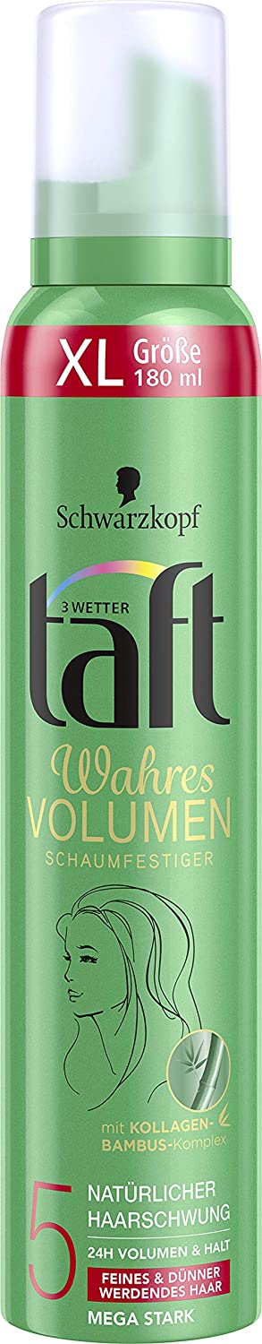 3 Wetter taft  wetter taft  Three Weather Taffeta Foam-Fitting True Volume All Hair Types Mega Strong 5 6 Pack (6 x 180 ml)