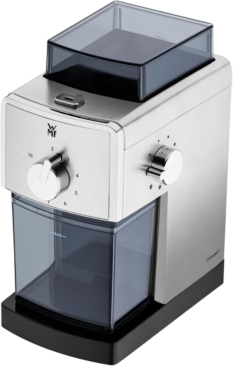 WMF Stelio Edition Electric Coffee Grinder, Steel Disc Grinder, 17-Level Grinding, 2-10 Cups, for Filter Coffee or French Press, 110 Watt