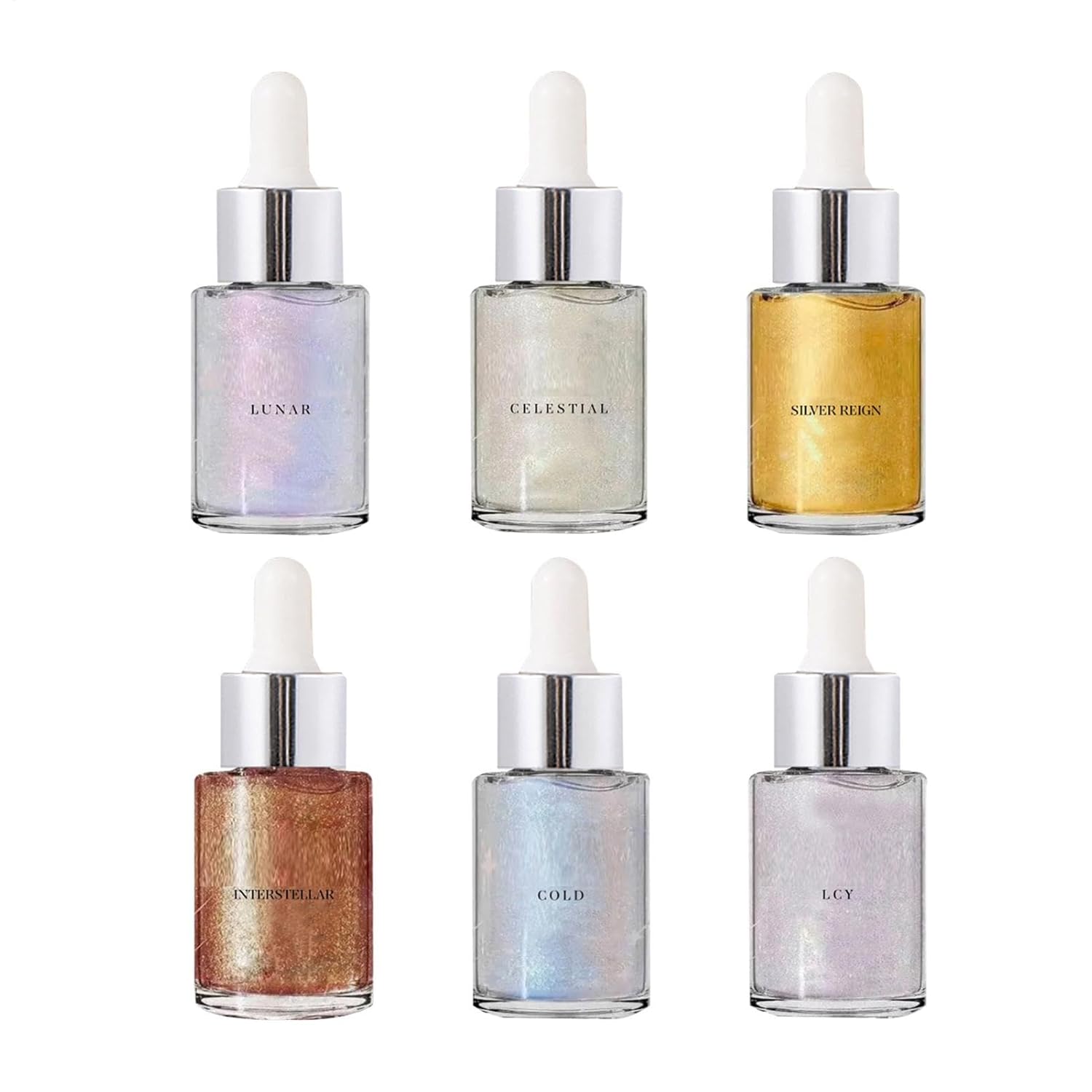 Generic Shimmering Body Oil - 30 ml Luminous Shimmer Body | Long Lasting Liquid Highlighter for the Body, Body Makeup Oil, 6 Colours, Glitter Liquid in Gold