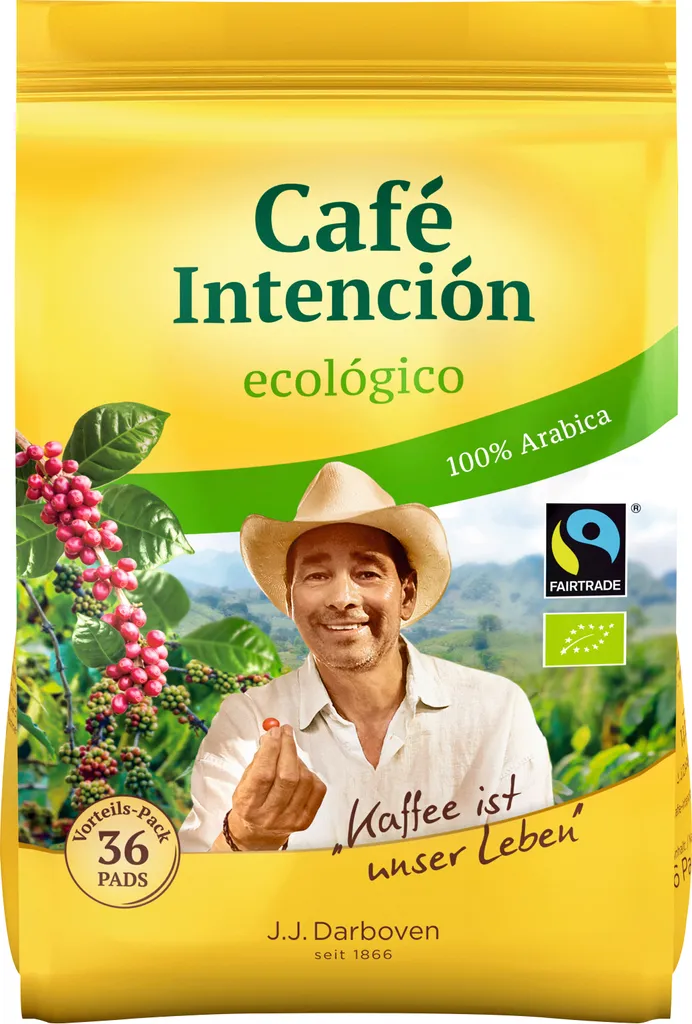 Café Intención ecológico | Fairtrade | 36 coffee pods 252g