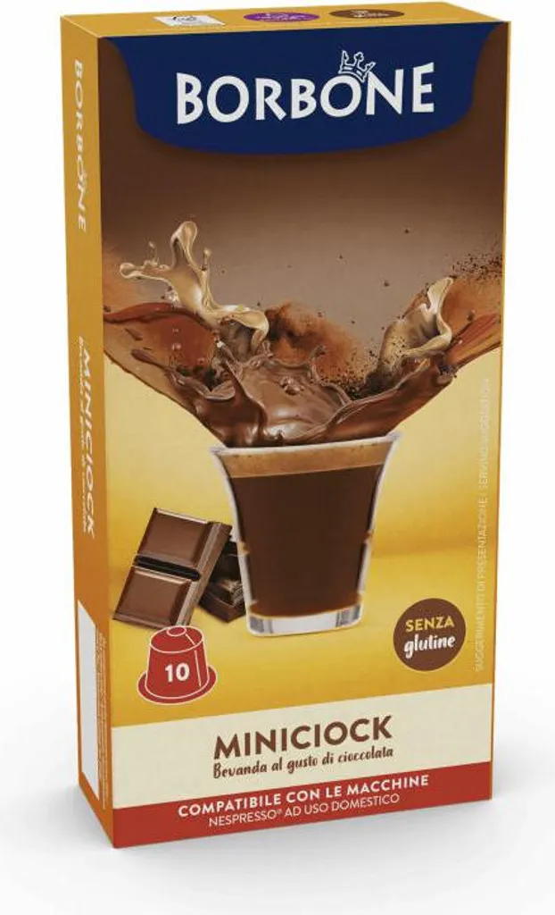Caffé Borbone Caffè Borbone Miniciock beverage capsules, chocolate drink, compatible with Nespresso capsule system, 10 capsules 70g