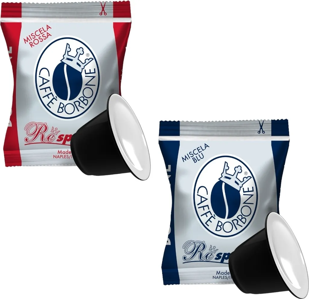 Caffè Borbone Coffee Capsules Respresso SET, 50x Blue 50x Red Blend Compatible with Nespresso home coffee machines*