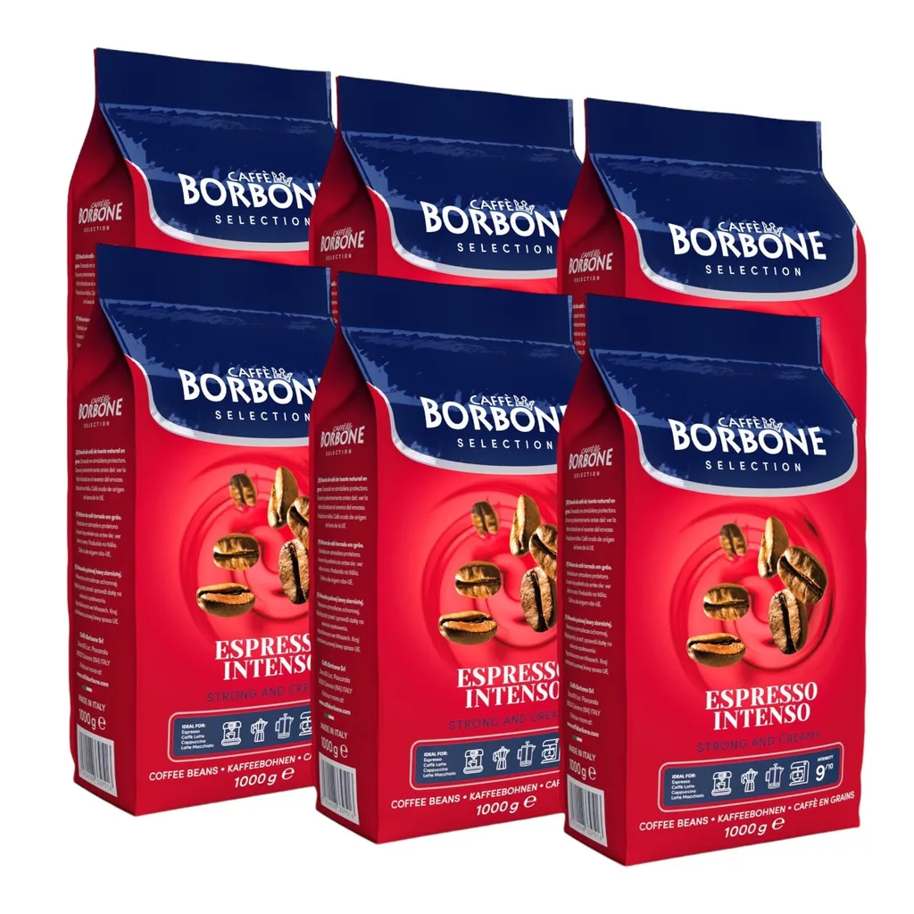Caffé Borbone CAFFÈ BORBONE Selection Espresso Intenso whole coffee beans 6x1000g | Intense caramel flavor, medium roast, 100% Rosbusta beans 6000g