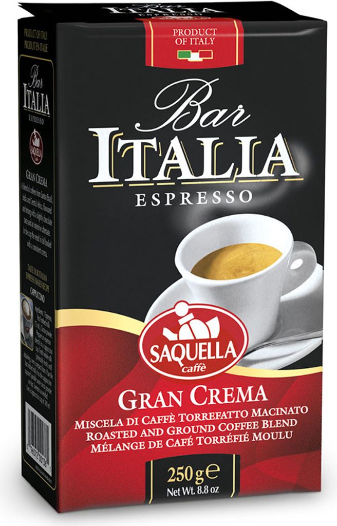 Caffe Espresso Gran Crema BAR Italia 250g ground | Saquella 250g