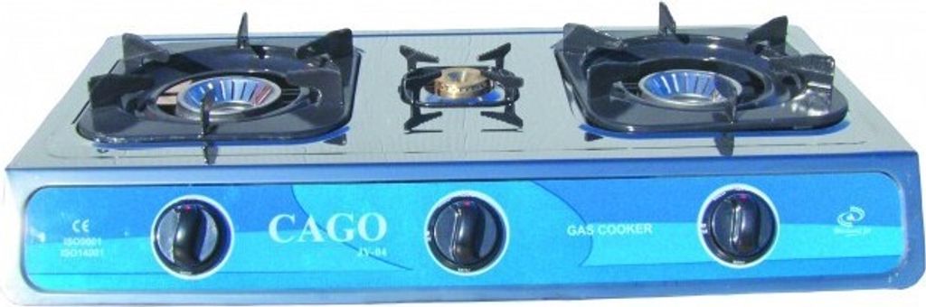 S&E CAGO JV 04 3-burner stainless steel gas cooker, 10.0 kW