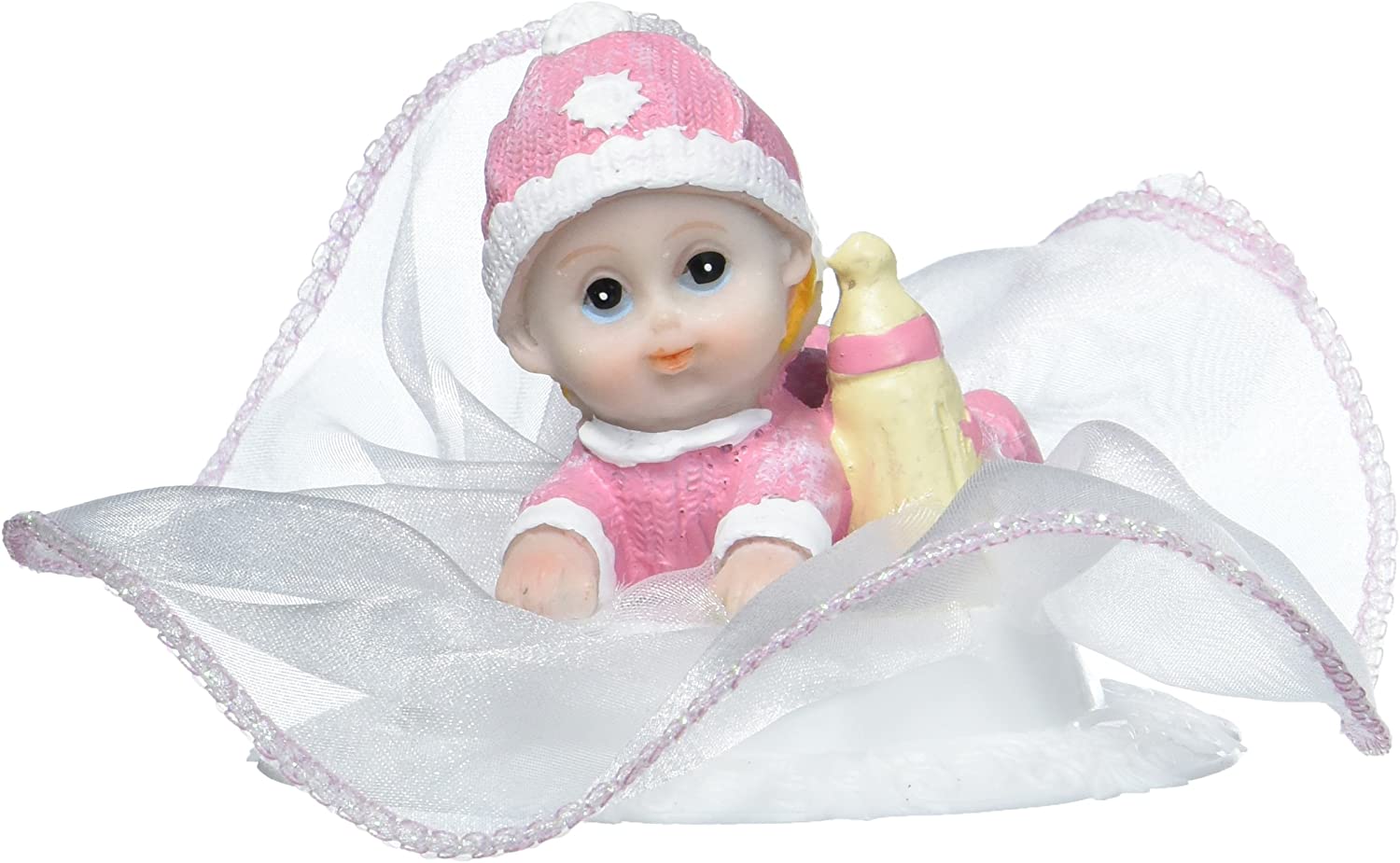 Staedter Cake Decoration Baby Lying with Tulle, Pink, Birthday Cake Decorating