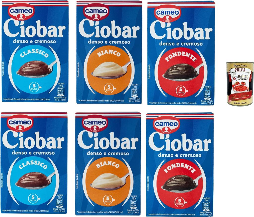 Italian Gourmet E.R. Cameo Ciobar test pack cocoa hot chocolate instant chocolate 6x 125g chocolate, instant hot chocolate + Italian Gourmet polpa 400g