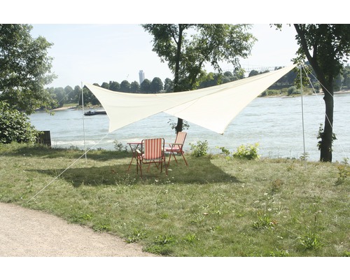 Floracord Camping leisure sun sail square sand 400x400 cm