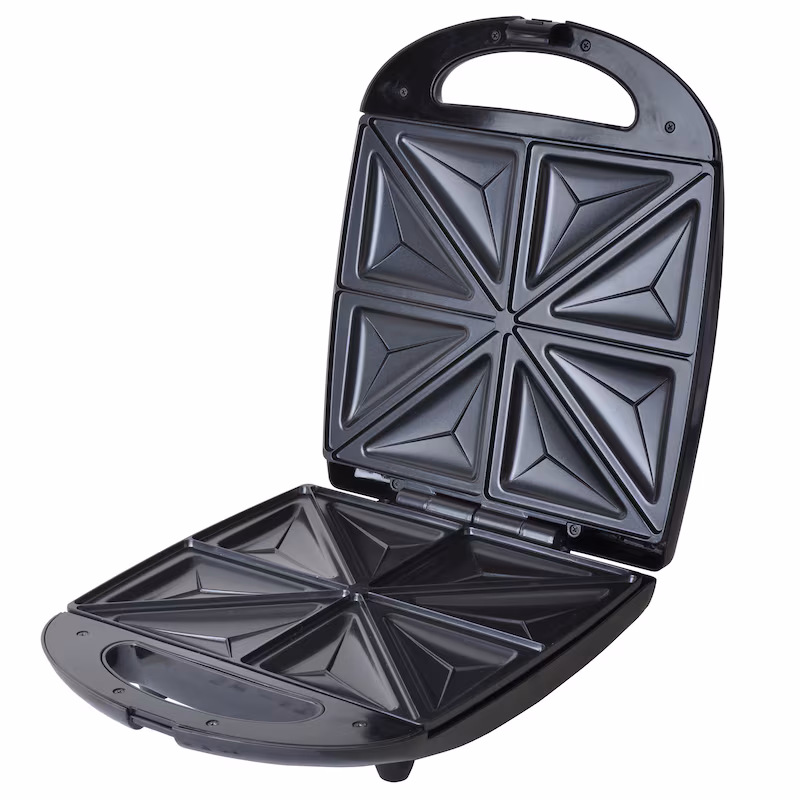 CAMRY CR-3023 Electric Sandwich Maker XL for 4 sandwiches, non-stick triangular plates, black, 1500W