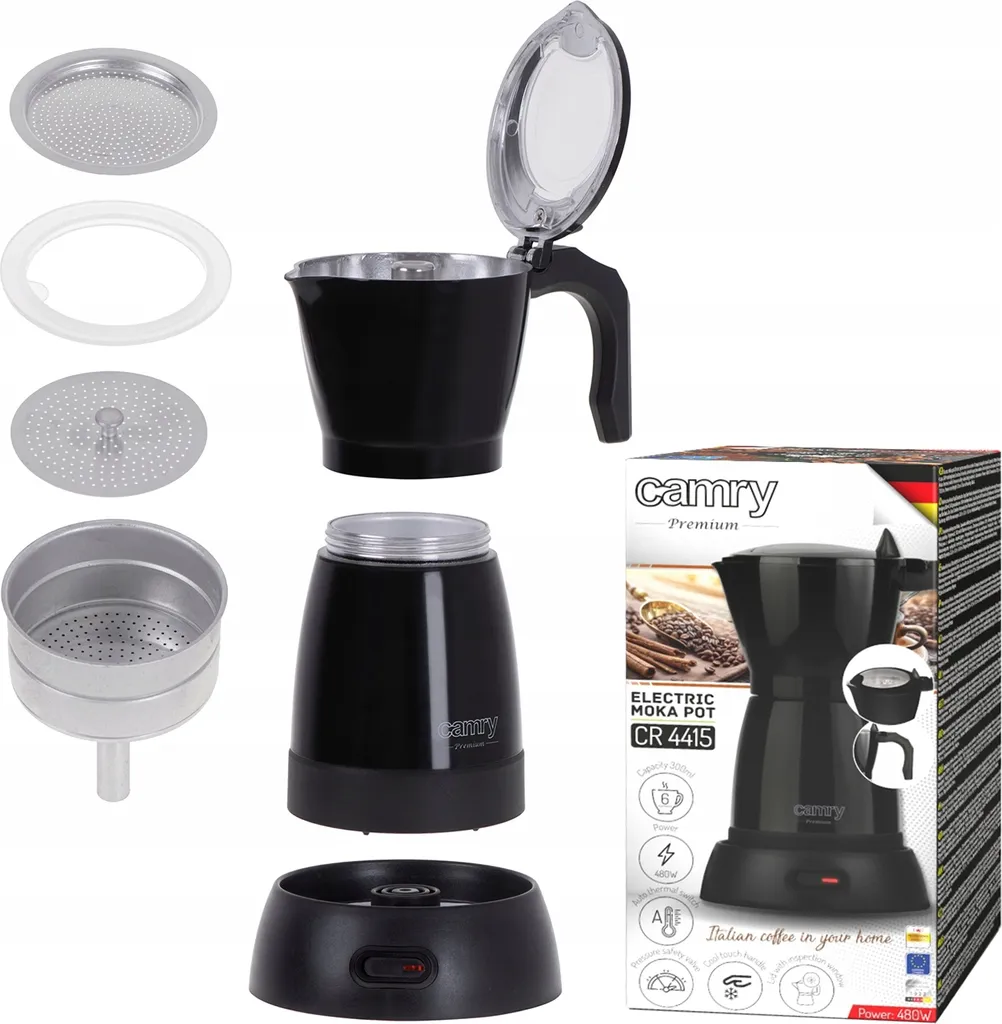 Camry | Electric Moka Coffee Maker | CR 4415b | 480W | Black