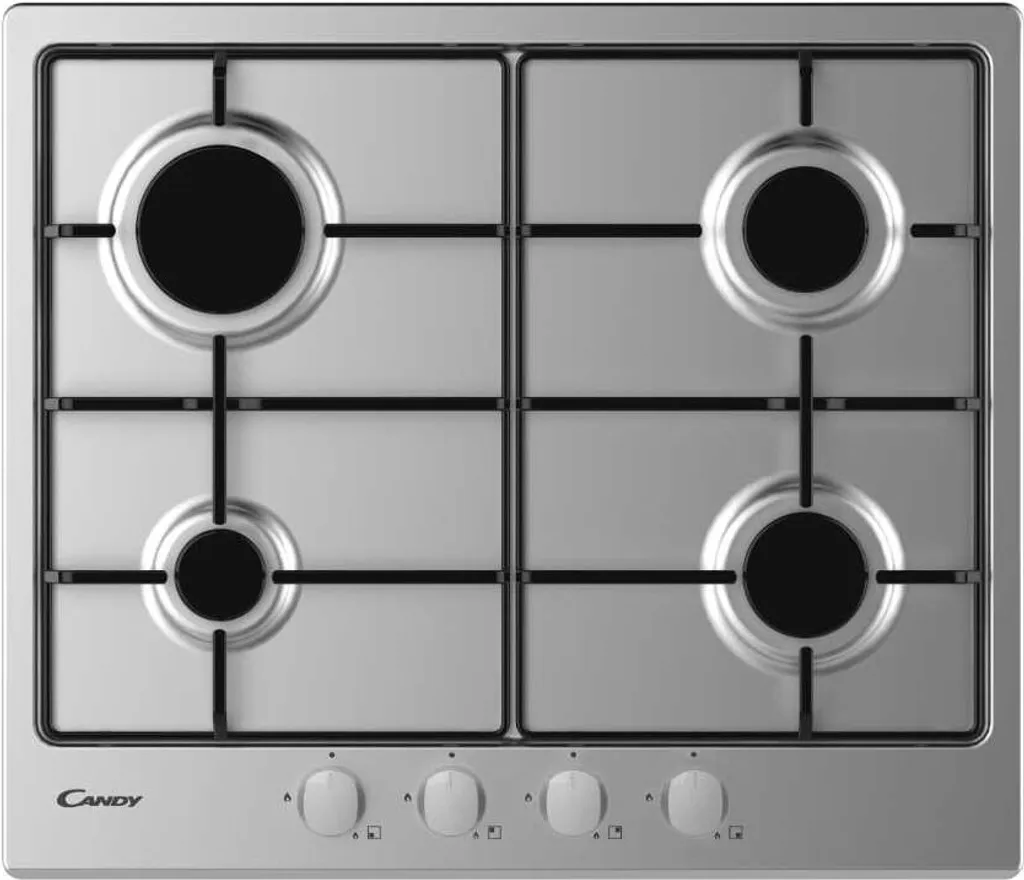 Candy CEL6PBRX built-in gas hob, 59 cm, stainless steel, 4 burners