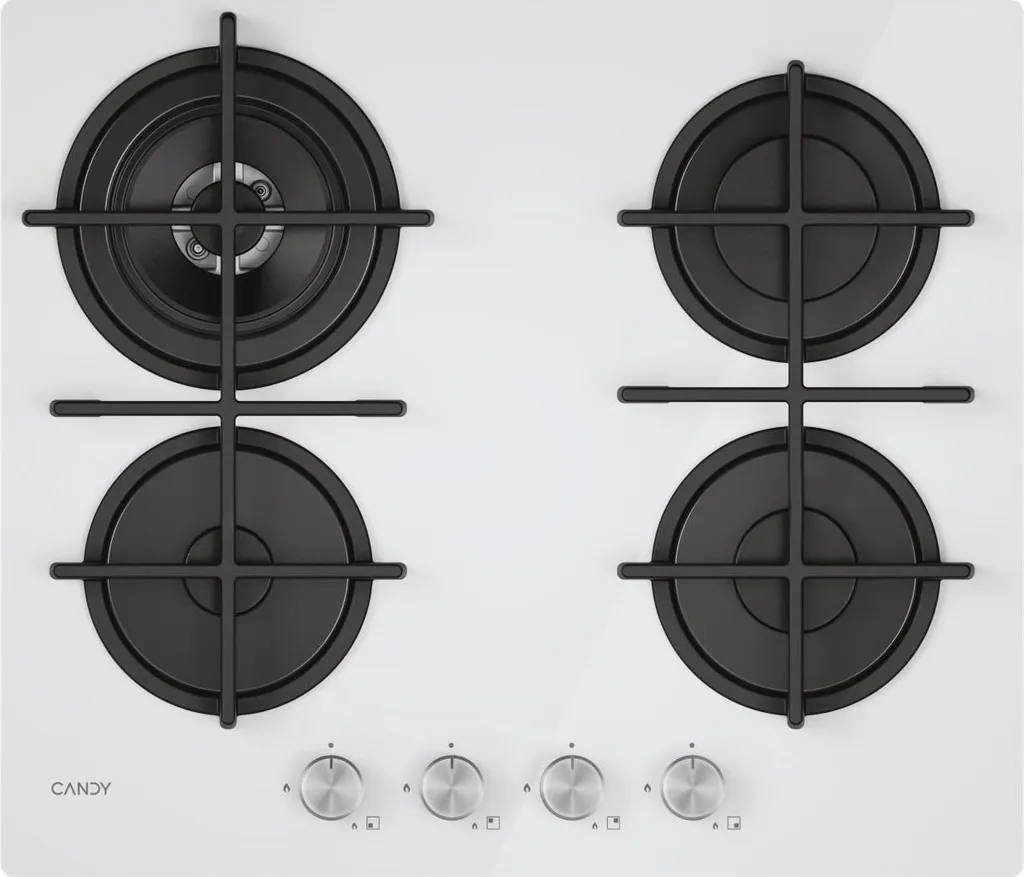 Candy Moderna CVG6BR4WTW, White, Built-in, 60 cm, Gas, 4 Burners
