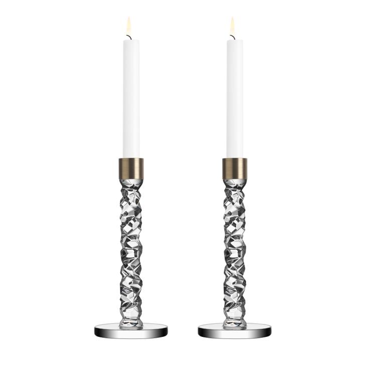 Orrefors Carat Candlestick Brass 2-Pack