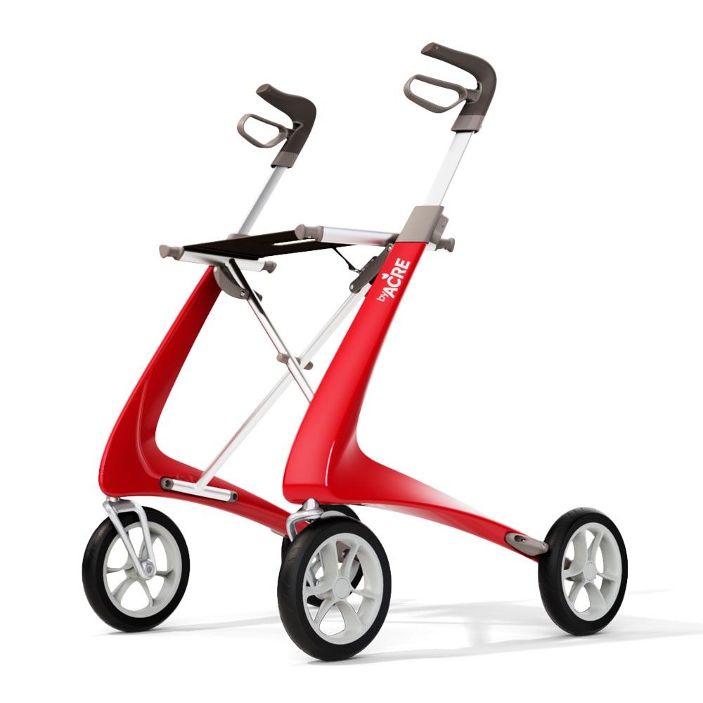 Carbon Ultralight Comfort Rollator strawberry red 1 St