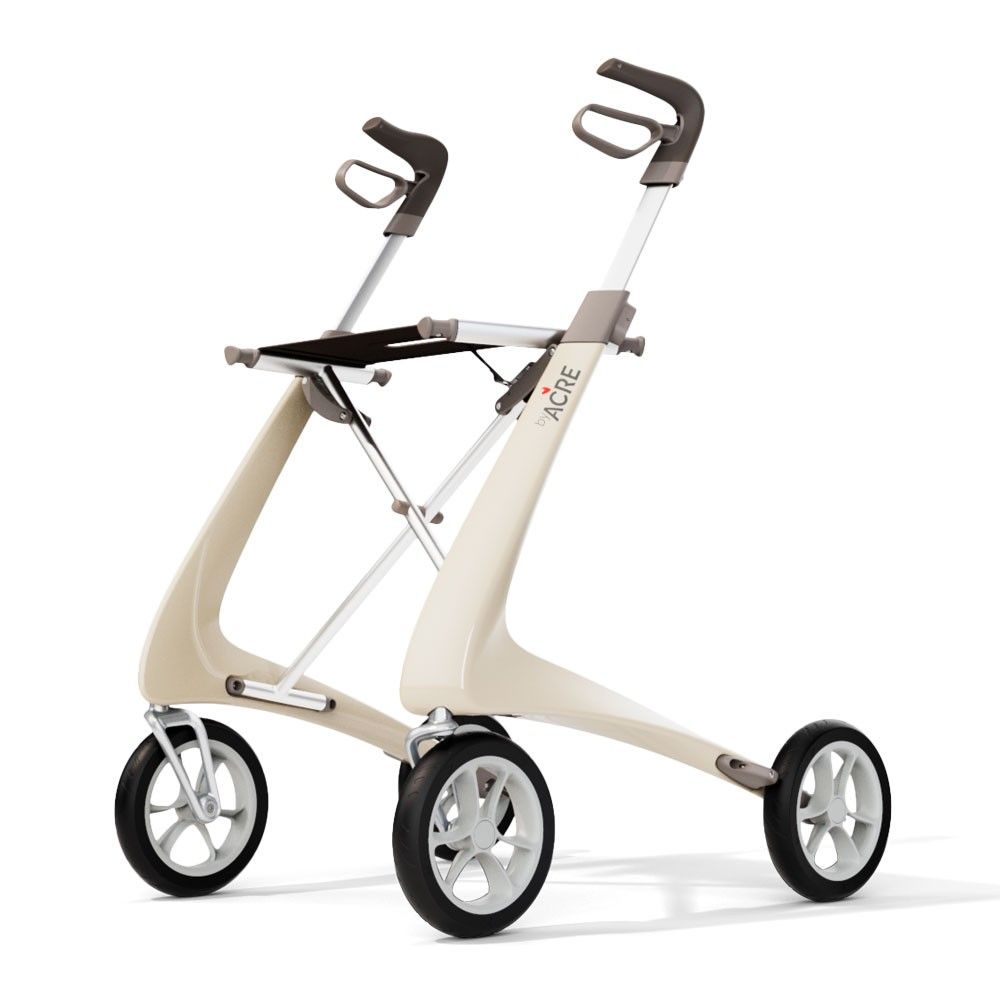 Carbon Ultralight Comfort Rollator pearl white 1 St