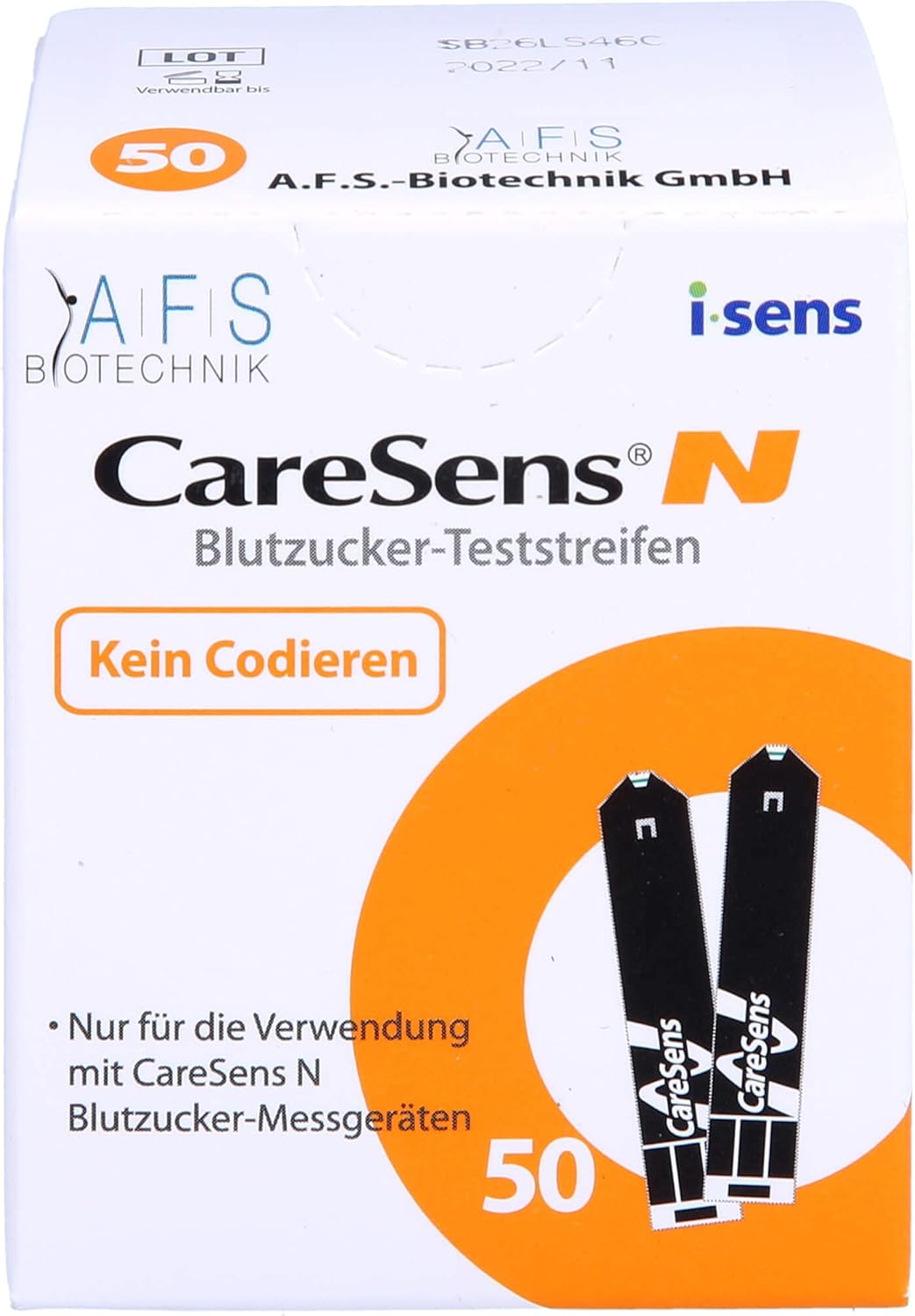 Caresens N Blood Glucose Test Strips Auto Coding Pack of 50