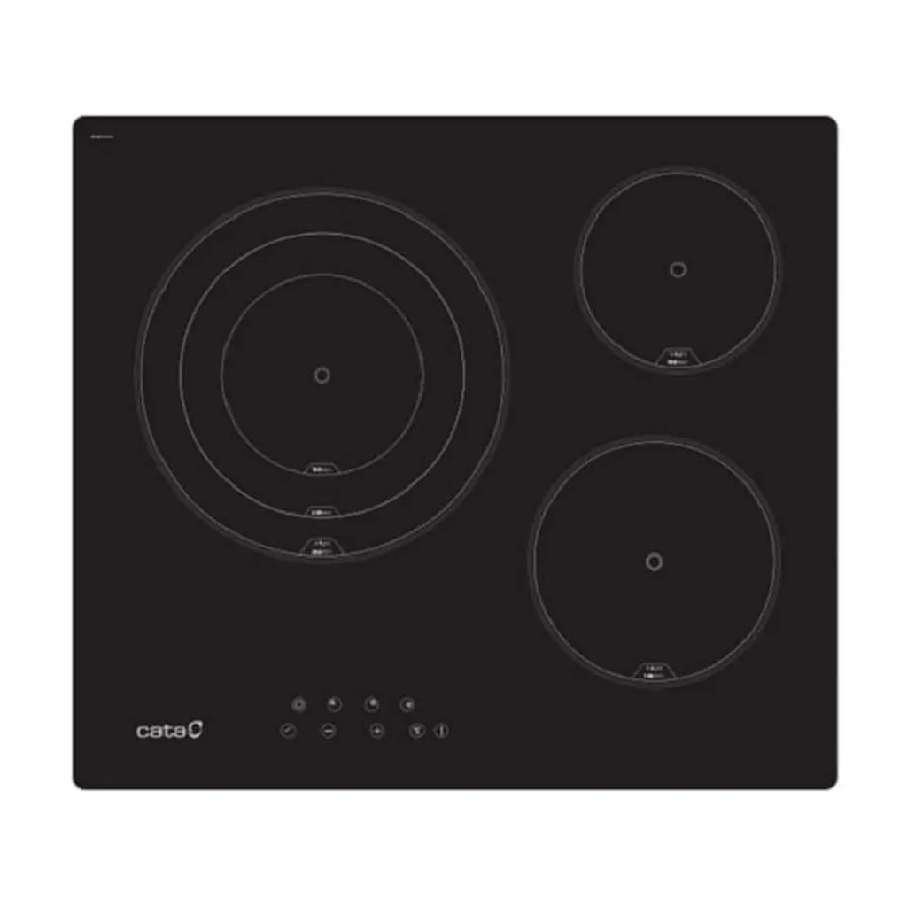 CATA TT 6003, Black, Integrated, 59 cm, Ceramic, 3 Zone(s), 3 Zone(s)