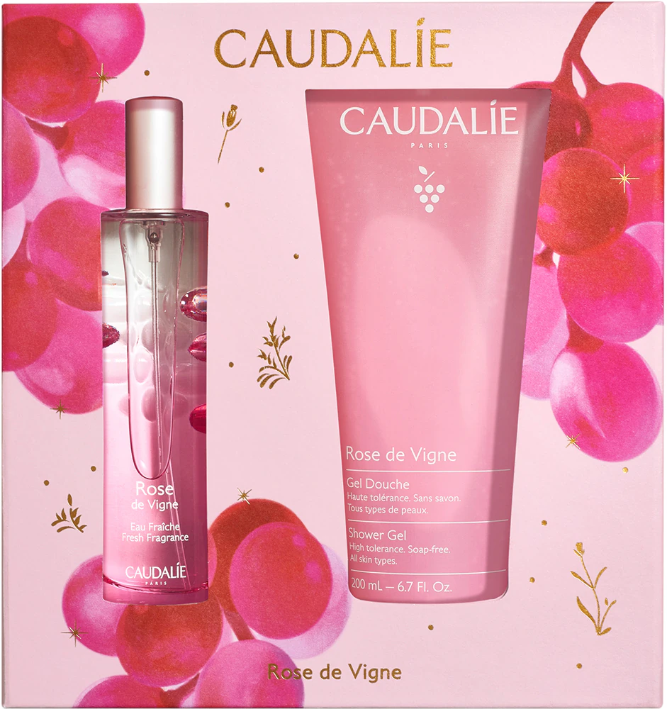 Caudalie Rose de Vigne Fresh Fragrance Gift Set - Nourishing and Moisturizing Christmas Gift Set