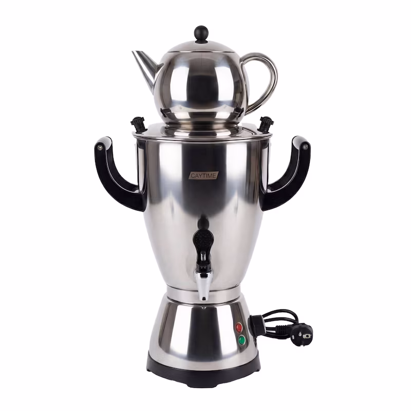 Caytime Samovar 5L Stainless Steel Tea Kettle / Electric Samovar for Catering & Home