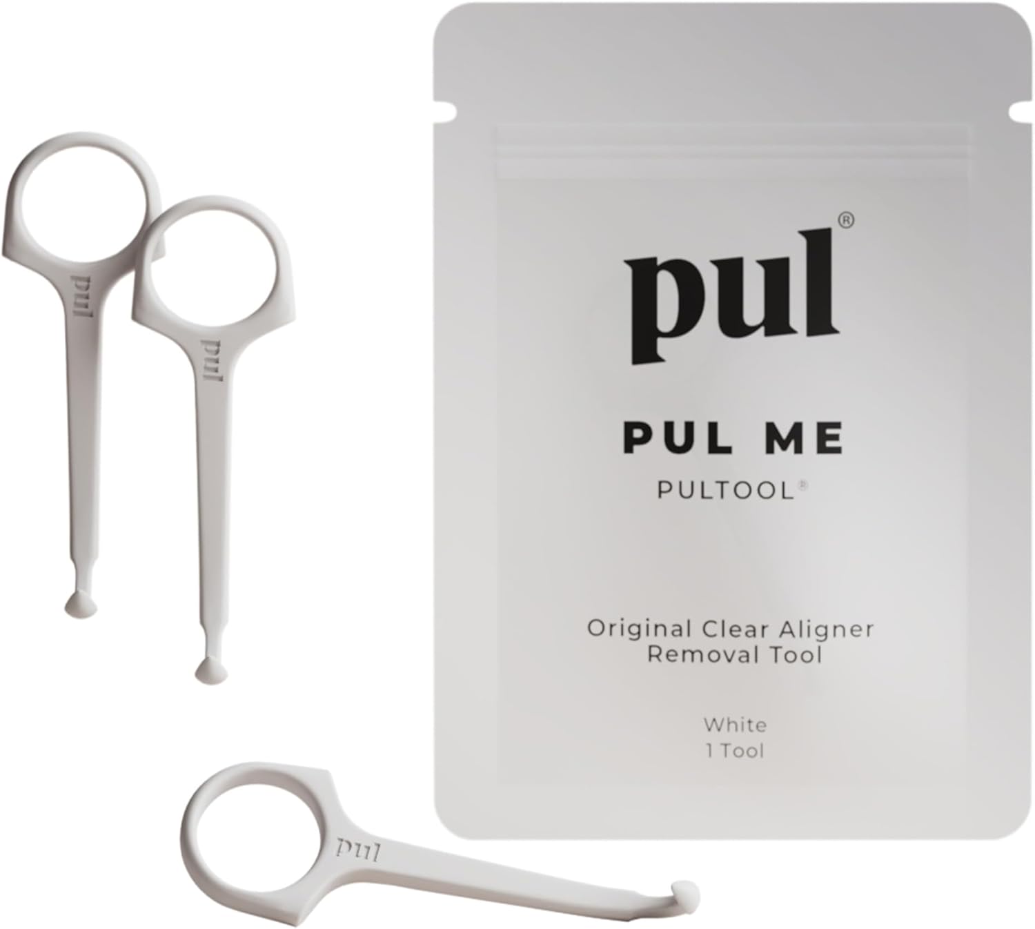 The Pultool Store PUL Aligner Removal Tool - White | Safe and Hygienic Hook for Invisalign and Retainer | Gentle BPA Free Design for Everyday Use | Pack of 3