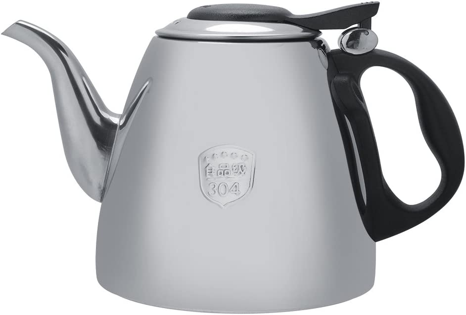 MAGT Teapot Stainless Steel Teapot, 1 Piece Stove Top with Heat Resistant Handle, Stainless Steel Teapot, Durable, Corrosion-resistant, Easy to Clean Stainless Steel Teapot (1.2 L)