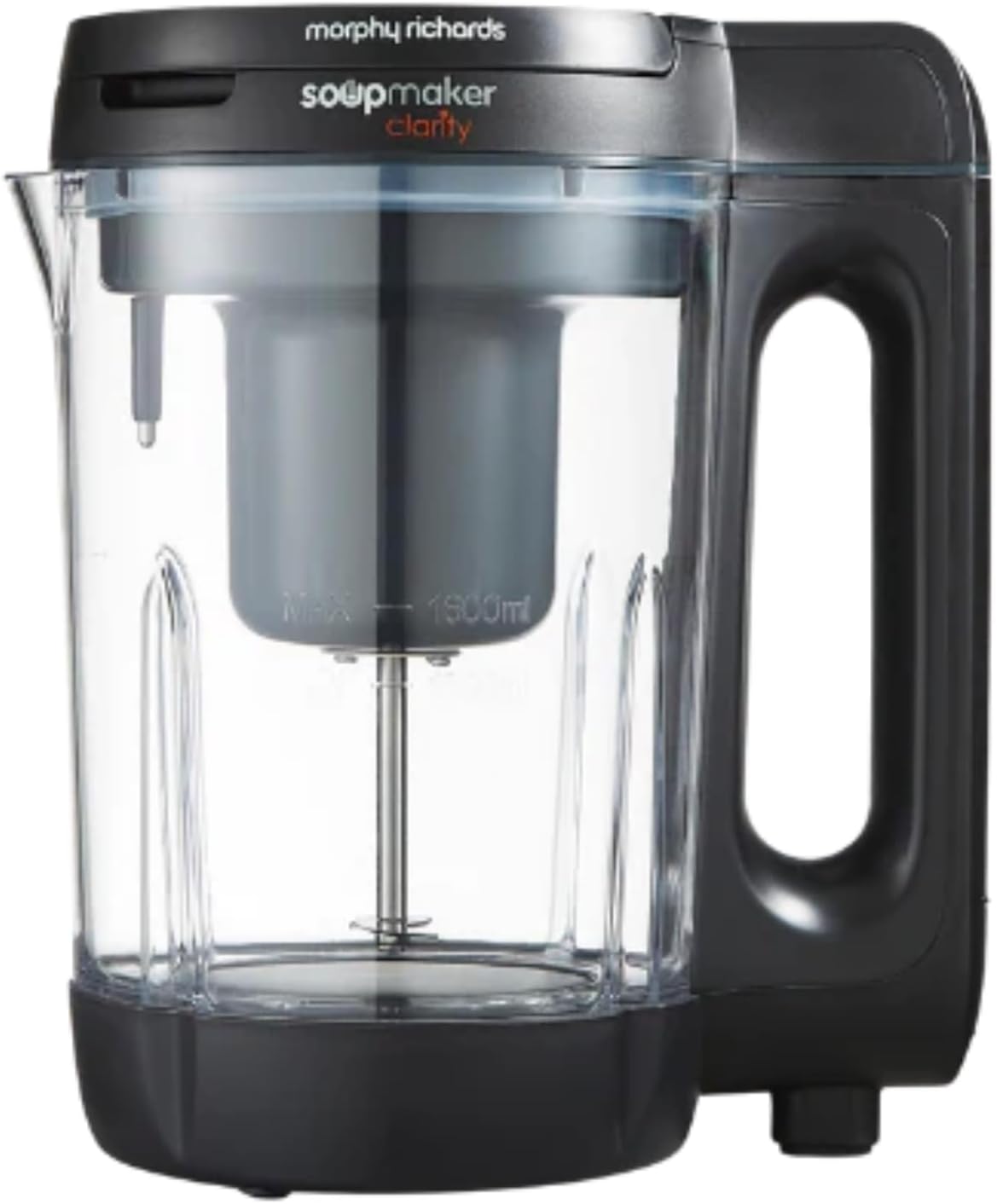 Morphy Richards 1.6L Clarity Soup Maker, Portion Control, 9 Functions, Intelligent Response Technology, Keeping Warm, Soup and Smoothie Maker, White and Black, 501050