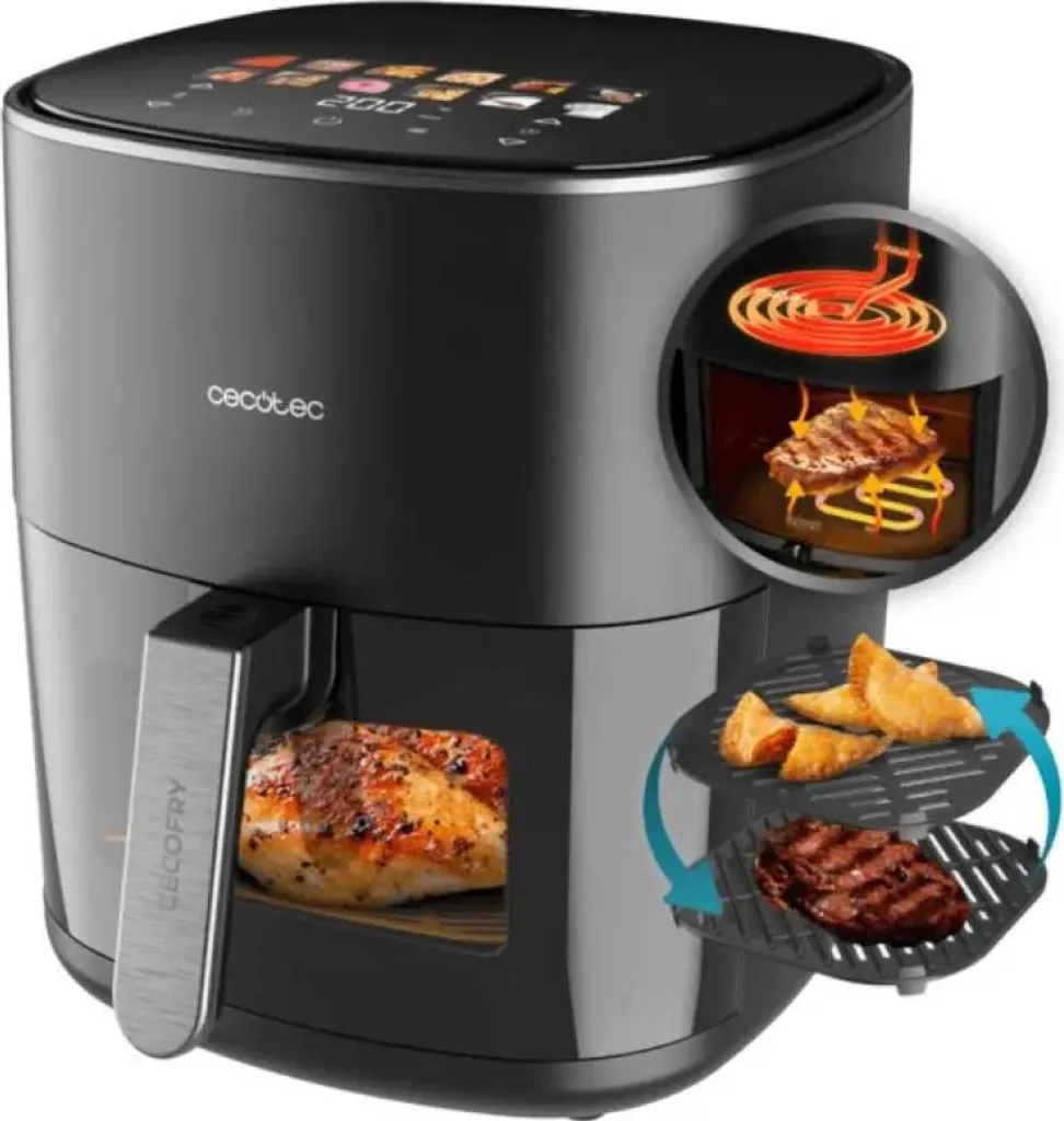 Cecotec Cecofry&Grill Duoheat 6500 6,5L 2200W 12 Programme Schwarz