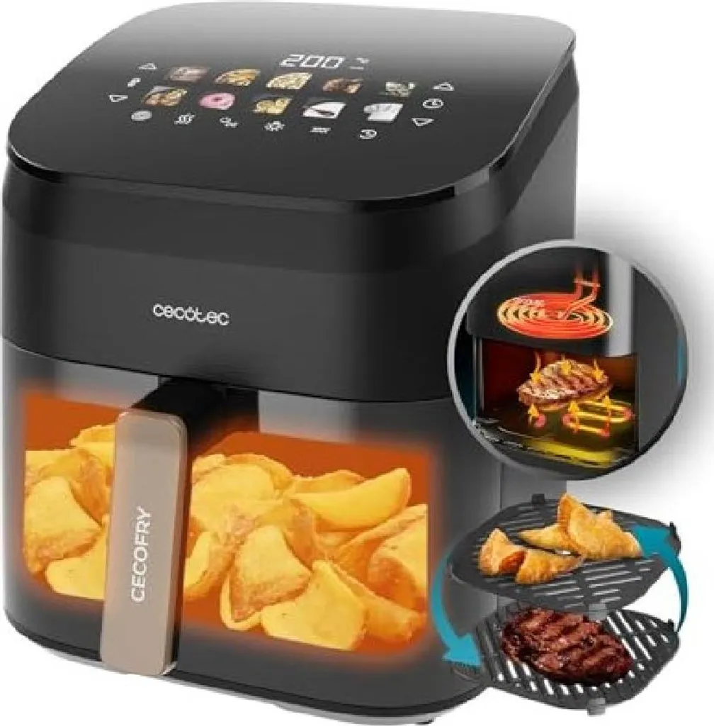 Cecotec Cecofry&Grill Smokin 6500 Single image 6.5 l Freestanding 2200 W Hot air fryer Black, Brown