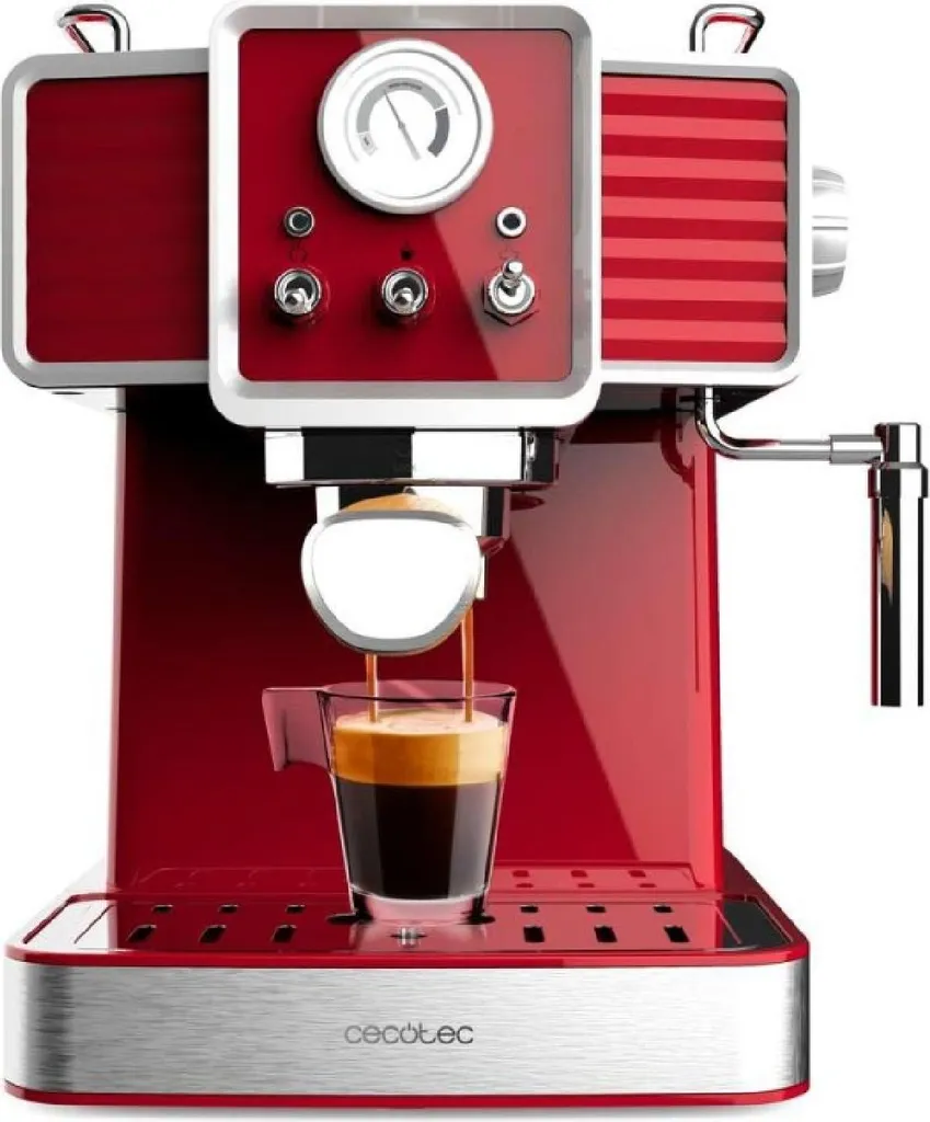 Cecotec Coffee Machine Electrical Appliances Express Coffee Power Espresso 20 Tradizionale Light Red Cappuccino